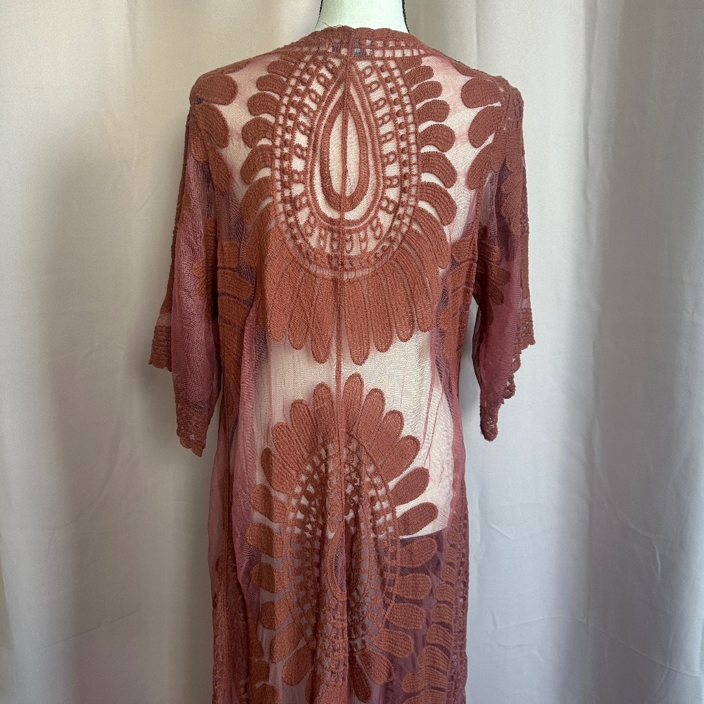 Rebellion Kimono style terracota cardigan